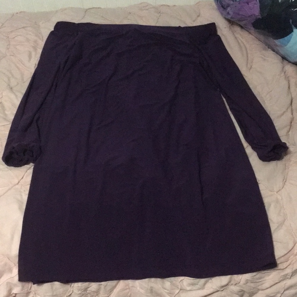 Purple Off the Shoulder Dress